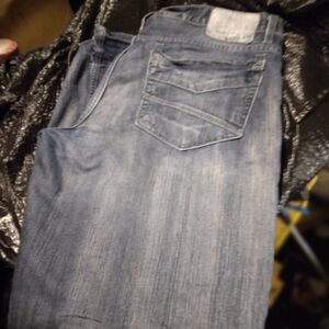 Helix 36x30 loose straight distressed blue jeans